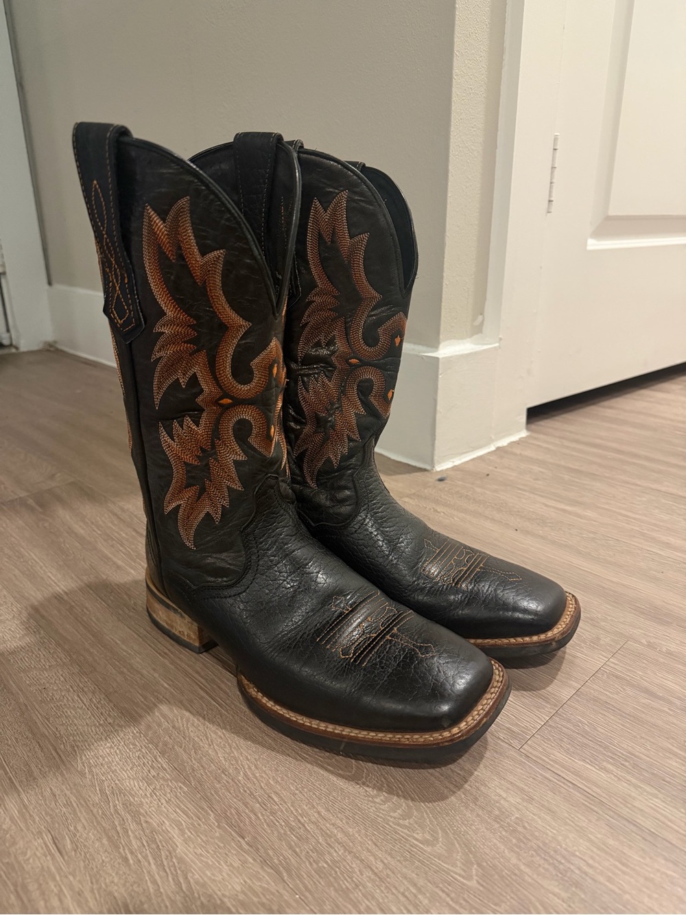 Ariat Boots Men's 8.5D Tombstone Western Black Wide Square Toe 10005873 Semi-new